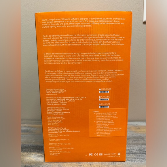 Young Living Lantern Essential Oil Ultrasonic Diffuser White NIB - Picture 8 of 8